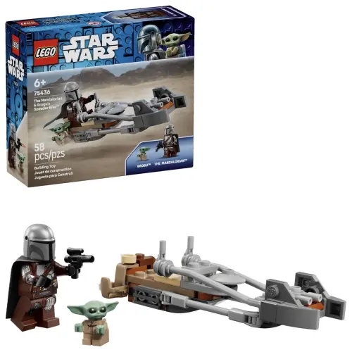 LEGO Star Wars 75436 The Mandalorian & Grogu’s Speeder Bike 58 Pcs — imagen 1