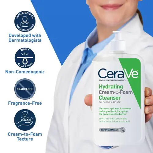 CeraVe Hydrating Cream-to-Foam Cleanser For Normal to Dry Skin 237 ml (8 oz)'s photo #2