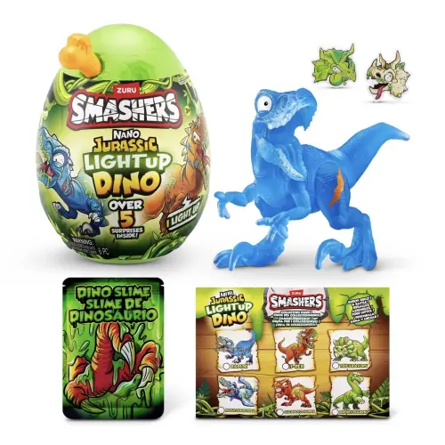 ZURU Smashers Nano Jurassic Lightup Dino 5+ Surprises's photo #1