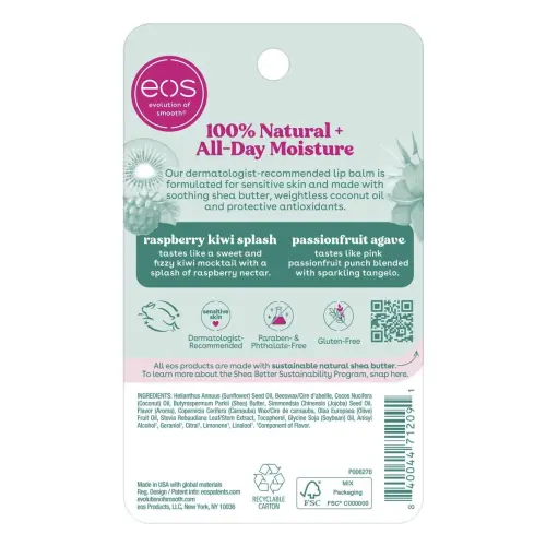 eos 100% Natural Smooth Lip Balm Raspberry Kiwi Splash & Passionfruit Agave 8 g (0.28 oz)'s photo #1
