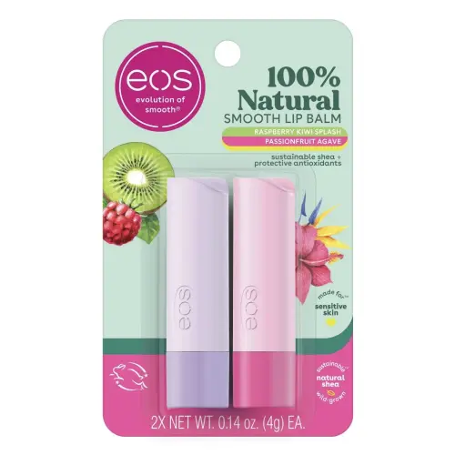 eos 100% Natural Smooth Lip Balm Raspberry Kiwi Splash & Passionfruit Agave 8 g (0.28 oz)'s photo #1