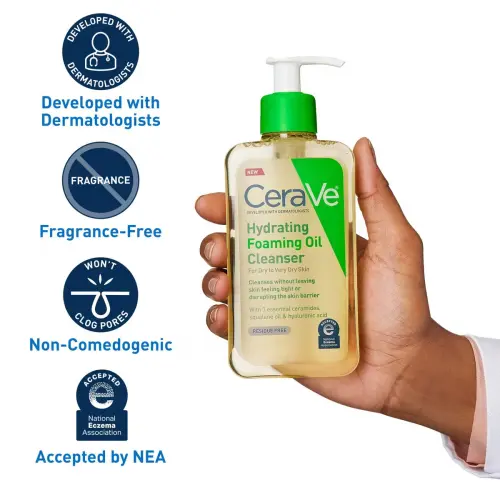 CeraVe Hydrating Foaming Oil Cleanser For Dry to Very Dry Skin 237 mL (8 oz)'s photo #2