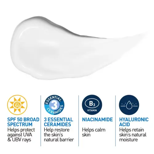 CeraVe AM Facial Moisturizing Lotion with Sunscreen Broad Spectrum SPF 50 89 mL (3 oz) — imagen 2