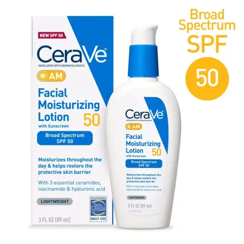 CeraVe AM Facial Moisturizing Lotion with Sunscreen Broad Spectrum SPF 50 89 mL (3 oz) — imagen 8