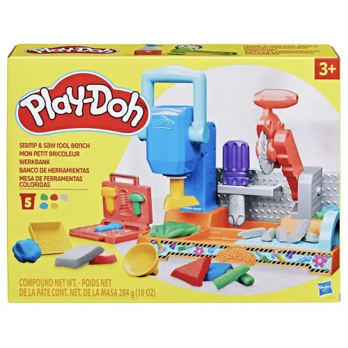Hasbro Play-Doh Stamp & Saw Tool Bench 5 Cans 284 g (10 oz)'s photo #1