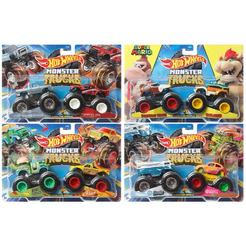 Mattel Hot Wheels Die-Cast Monster Trucks 2 Pack 1:24 Scale Vehicle's photo #1