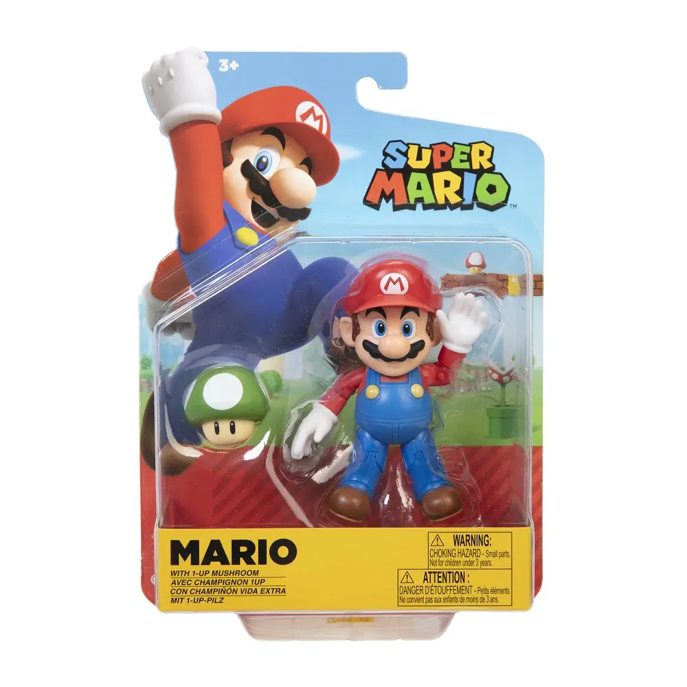 JAKKS Pacific Nintendo Super Mario Mario With 1-Up Mushroom (10 cm) — imagen 2