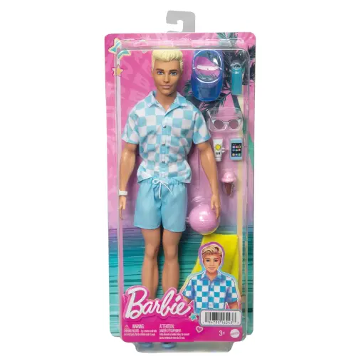 Mattel Barbie Ken Doll with Swim Trunks and Beach-Themed Accessories (30 cm)'s photo #1
