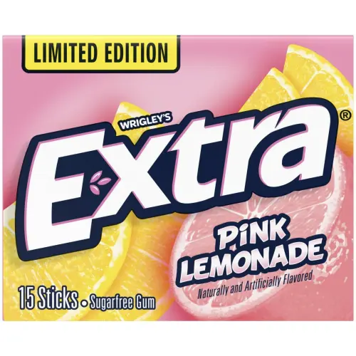 Wrigley’s Extra Long Lasting Flavor Sugarfree Chewing Gum Limited Edition Pink Lemonade 15 Pcs's photo #1