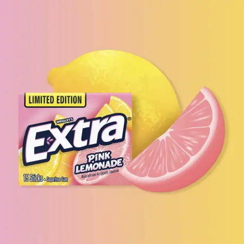 Wrigley’s Extra Long Lasting Flavor Sugarfree Chewing Gum Limited Edition Pink Lemonade 15 Pcs's photo #2