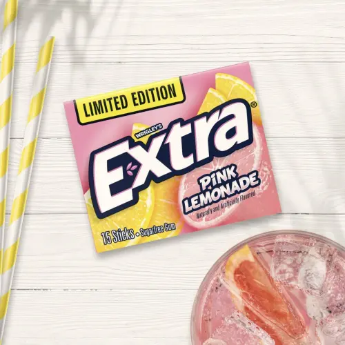 Wrigley’s Extra Long Lasting Flavor Sugarfree Chewing Gum Limited Edition Pink Lemonade 15 Pcs's photo #3