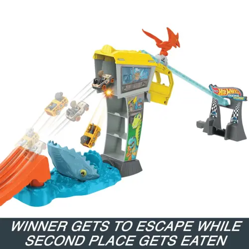 Mattel Hot Wheels RacerVerse Jurassic World Blue’s Raptor Rush Track Set — imagen 4