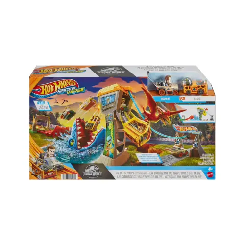 Mattel Hot Wheels RacerVerse Jurassic World Blue’s Raptor Rush Track Set — imagen 2