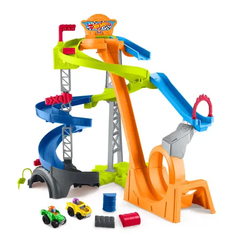 Mattel Fisher-Price Hot Wheels Little People Spiral Stunt Speedway's photo #1