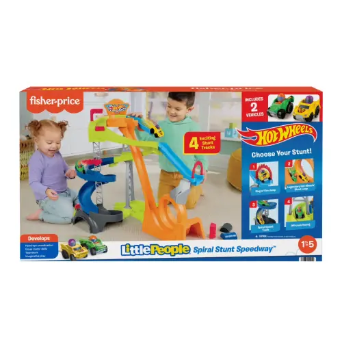Mattel Fisher-Price Hot Wheels Little People Spiral Stunt Speedway's photo #1