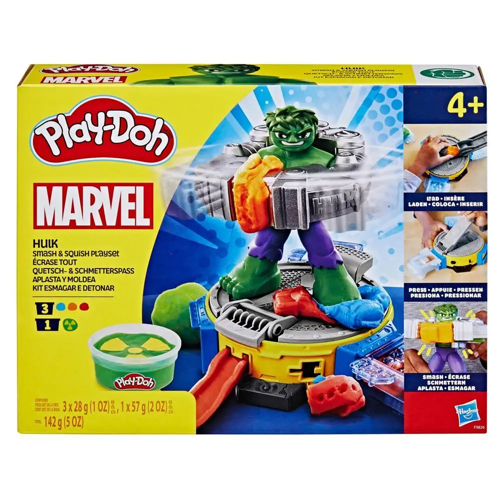 Hasbro Play-Doh Marvel Hulk Smash & Squish Playset 4 Cans 142 g (5 oz) — imagen 2