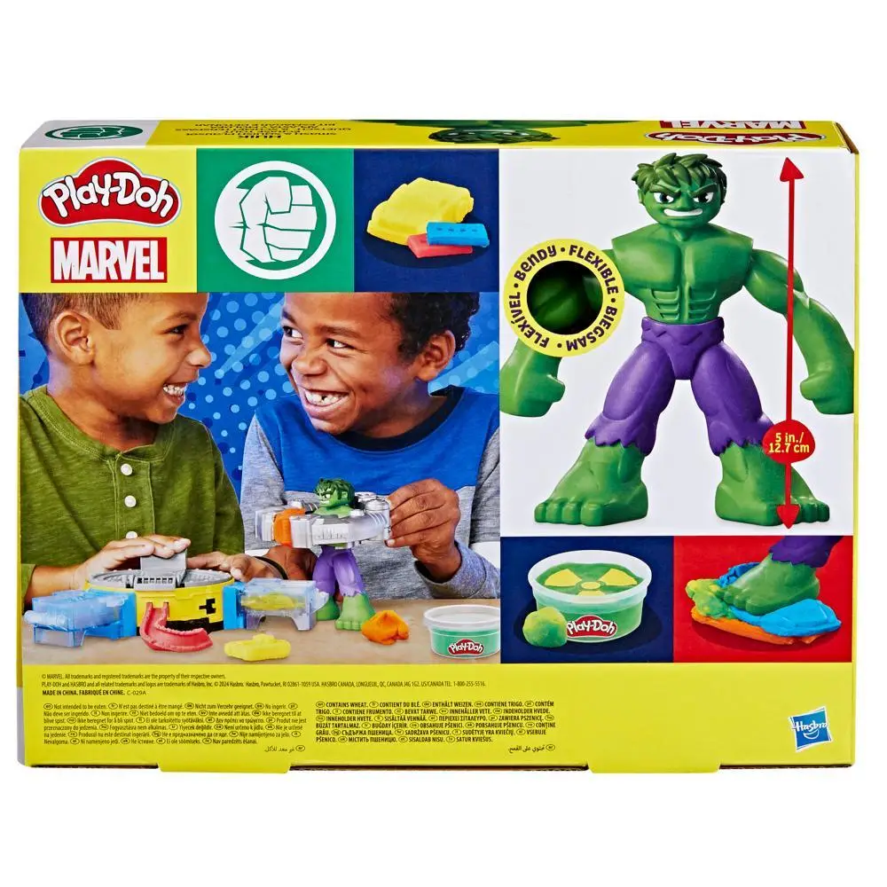 Hasbro Play-Doh Marvel Hulk Smash & Squish Playset 4 Cans 142 g (5 oz) — imagen 4