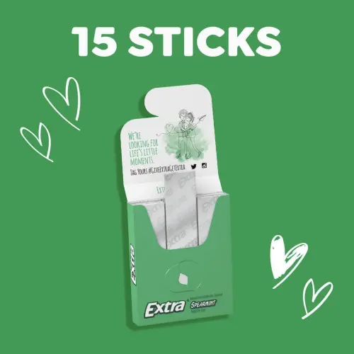 Wrigley’s Extra Long Lasting Flavor Sugarfree Chewing Gum Spearmint 15 Pcs's photo #1