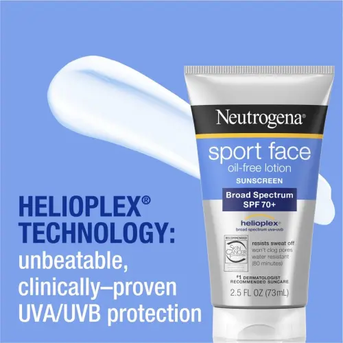 Neutrogena Sport Face Oil-Free Sunscreen Broad Spectrum SPF 70+ 73 mL (2.5 oz) — imagen 3