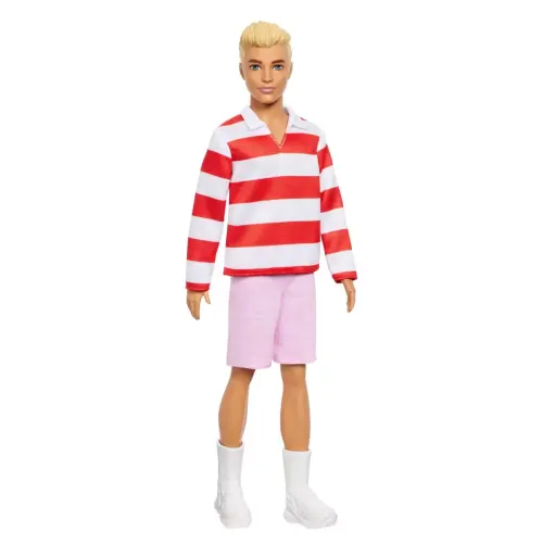 Mattel Barbie Fashionistas Ken #241 Doll in Red Striped Top and Pink Shorts with White Sneakers (30 cm)'s photo #4