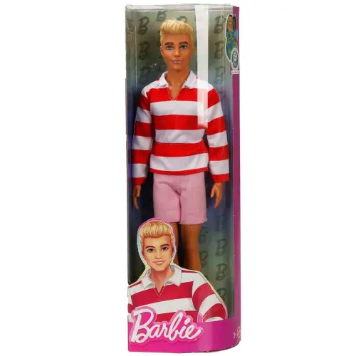 Mattel Barbie Fashionistas Ken #241 Doll in Red Striped Top and Pink Shorts with White Sneakers (30 cm)'s photo #1