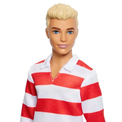 Mattel Barbie Fashionistas Ken #241 Doll in Red Striped Top and Pink Shorts with White Sneakers (30 cm)'s photo #2