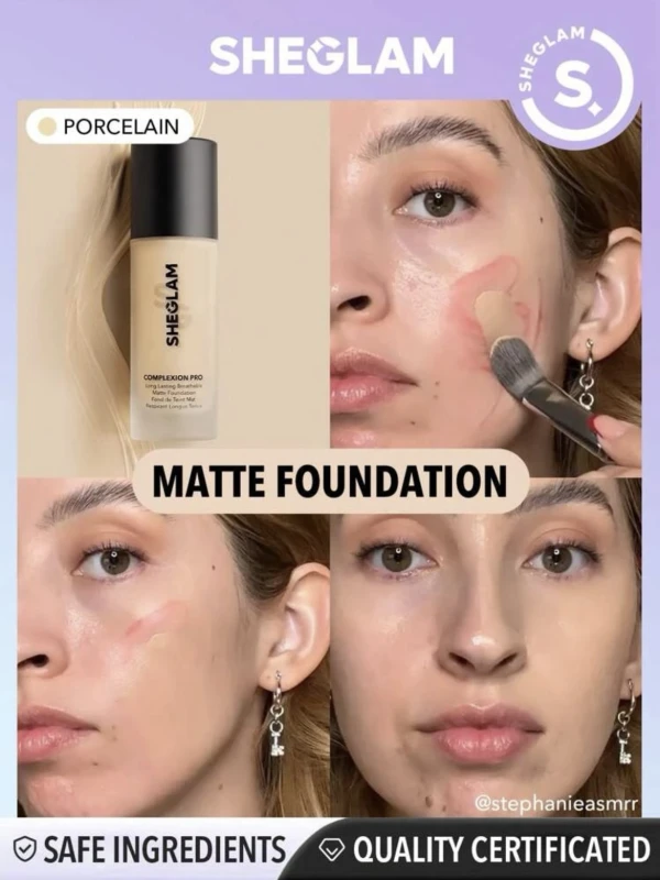 Sheglam Base De Maquillaje Líquida Mate Transpirable De Larga Duración Complexion Pro 30 mL (1.01 oz) - Porcelain's foto | Toshi |  BizneCubano