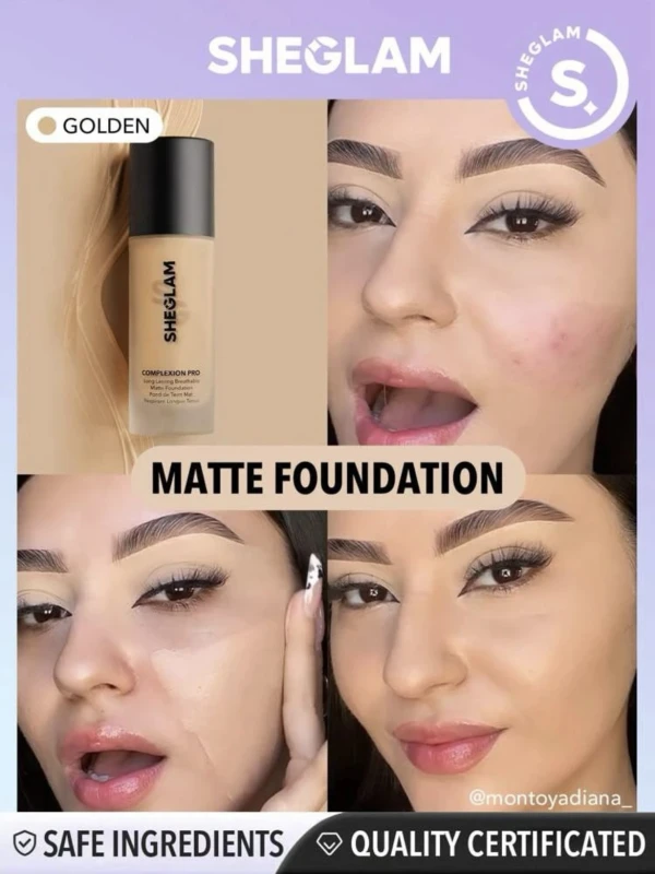 Sheglam Base De Maquillaje Líquida Mate Transpirable De Larga Duración Complexion Pro 30 mL (1.01 oz) - Golden's foto | Toshi |  BizneCubano