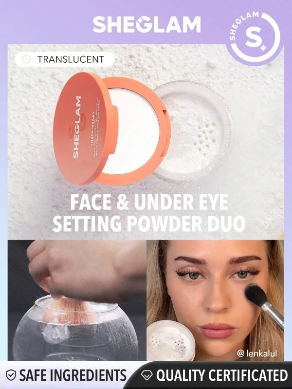 Sheglam Polvo Fijador Suelto Y Compacto Para Rostro Y Ojeras 2 En 1 Insta-Ready 7 g (0.247 oz) x 2 - Translucent's foto | Toshi |  BizneCubano
