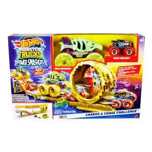 Mattel Hot Wheels Monster Trucks Power Smashers Charge & Chase Challenge Playset (116 cm) miniatura 3