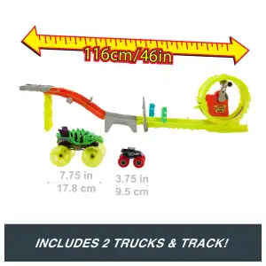 Mattel Hot Wheels Monster Trucks Power Smashers Charge & Chase Challenge Playset (116 cm) miniatura 5