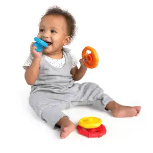 Baby Einstein Stack & Teethe Multi-Textured Teether Toy 0m+ (10 cm) miniatura 4