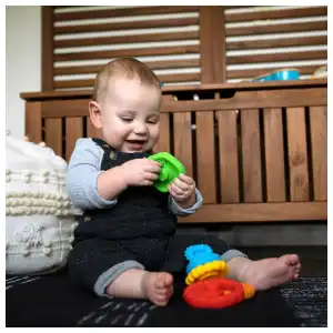 Baby Einstein Stack & Teethe Multi-Textured Teether Toy 0m+ (10 cm) miniatura 8