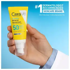 CeraVe Invisible Mineral Sunscreen Broad Spectrum SPF 50 For Face 48 mL (1.62 oz) miniatura 9