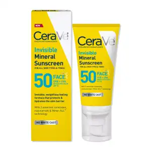 CeraVe Invisible Mineral Sunscreen Broad Spectrum SPF 50 For Face 48 mL (1.62 oz) miniatura 1