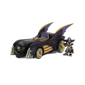 JAKKS Pacific DC x Sonic The Hedgehog Batmobile & Shadow as Batman (29 cm) miniatura 1