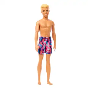 Mattel Barbie Beach Ken Doll with Blond Hair Wearing Purple Swimsuit (32 cm) miniatura 1