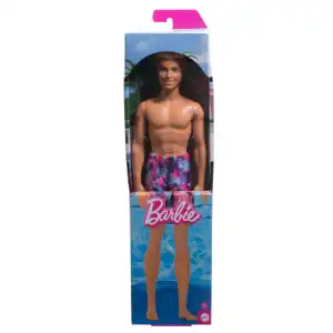 Mattel Barbie Beach Ken Doll with Blond Hair Wearing Purple Swimsuit (32 cm) miniatura 2