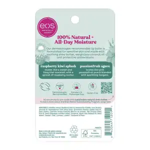 eos 100% Natural Smooth Lip Balm Raspberry Kiwi Splash & Passionfruit Agave 8 g (0.28 oz) miniatura 2