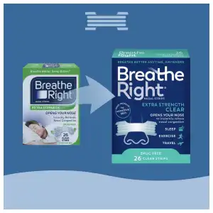 Breathe Right Nasal Strips Extra Strength Clear Drug Free 26 Clear Strips miniatura 8