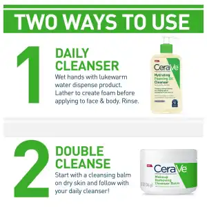 CeraVe Hydrating Foaming Oil Cleanser For Dry to Very Dry Skin 237 mL (8 oz) miniatura 6