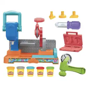 Hasbro Play-Doh Stamp & Saw Tool Bench 5 Cans 284 g (10 oz) miniatura 3
