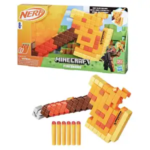 Hasbro Nerf Minecraft Firebrand Dart Blasting Axe 6 Darts (40 cm) miniatura 1