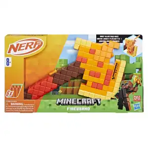 Hasbro Nerf Minecraft Firebrand Dart Blasting Axe 6 Darts (40 cm) miniatura 2