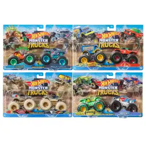 Mattel Hot Wheels Die-Cast Monster Trucks 2 Pack 1:24 Scale Vehicle miniatura 3