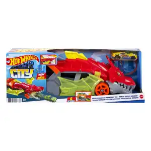 Mattel Hot Wheels City Dragon Launch Transporter (34 cm) miniatura 2