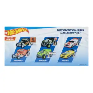 Just Play Hot Wheels Fast Racer Pullback & Accesory Set Bone Shake Red (13 cm) miniatura 4