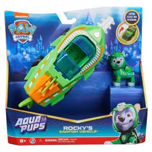 Spin Master Nickelodeon Paw Patrol Aqua Pups Rocky’s Sawfish Vehicle (22 cm) miniatura 2