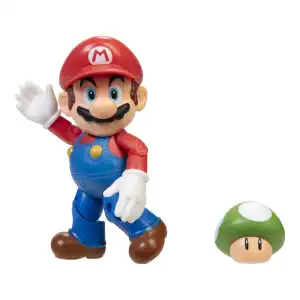 JAKKS Pacific Nintendo Super Mario Mario With 1-Up Mushroom (10 cm) miniatura 6