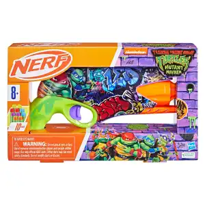 Hasbro Nerf Nickelodeon Teenage Mutant Ninja Turtles Mutant Mayhem Dart Blaster 10 Darts (29 cm) miniatura 3